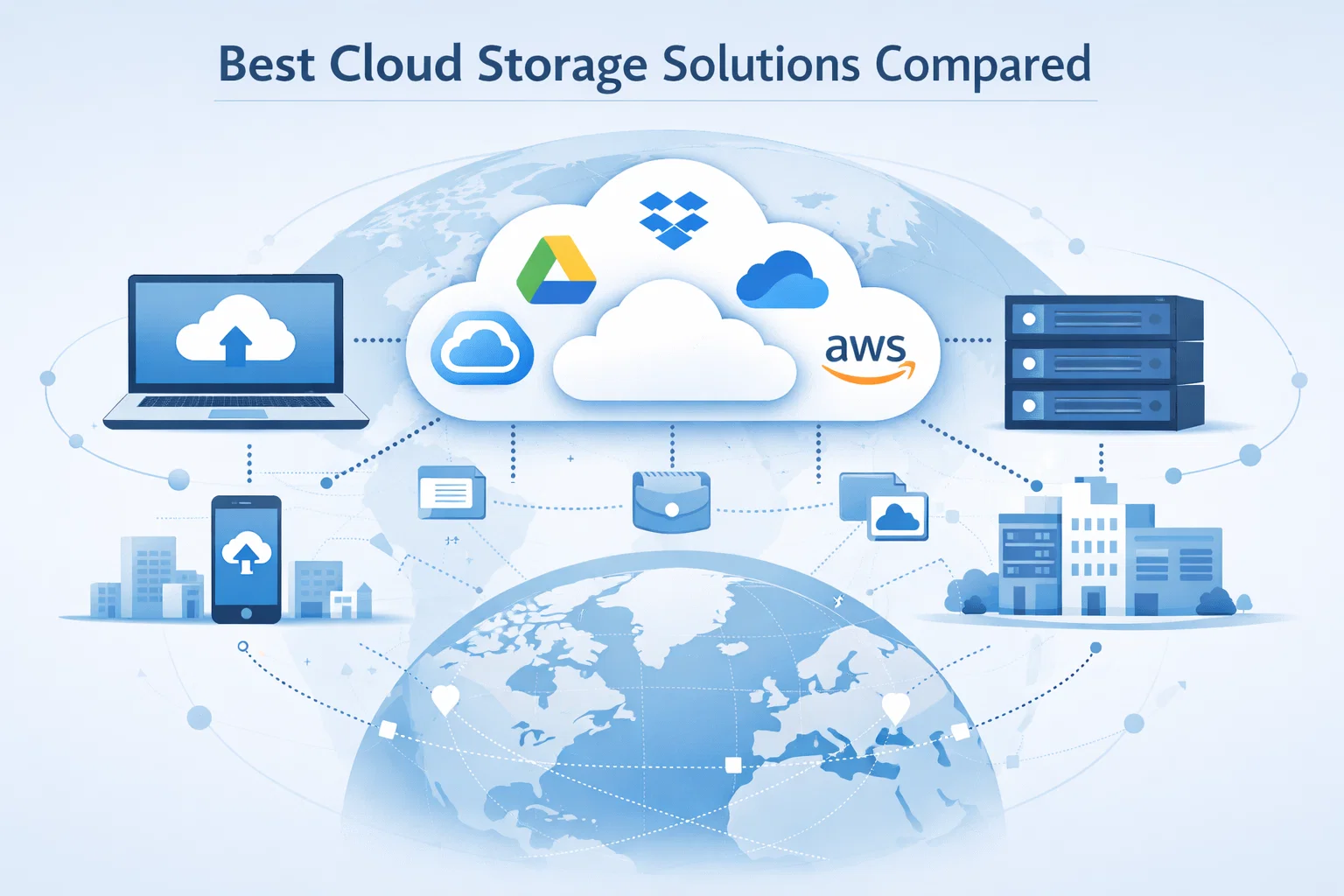 Visual comparison of best cloud storage solutions for personal and business use