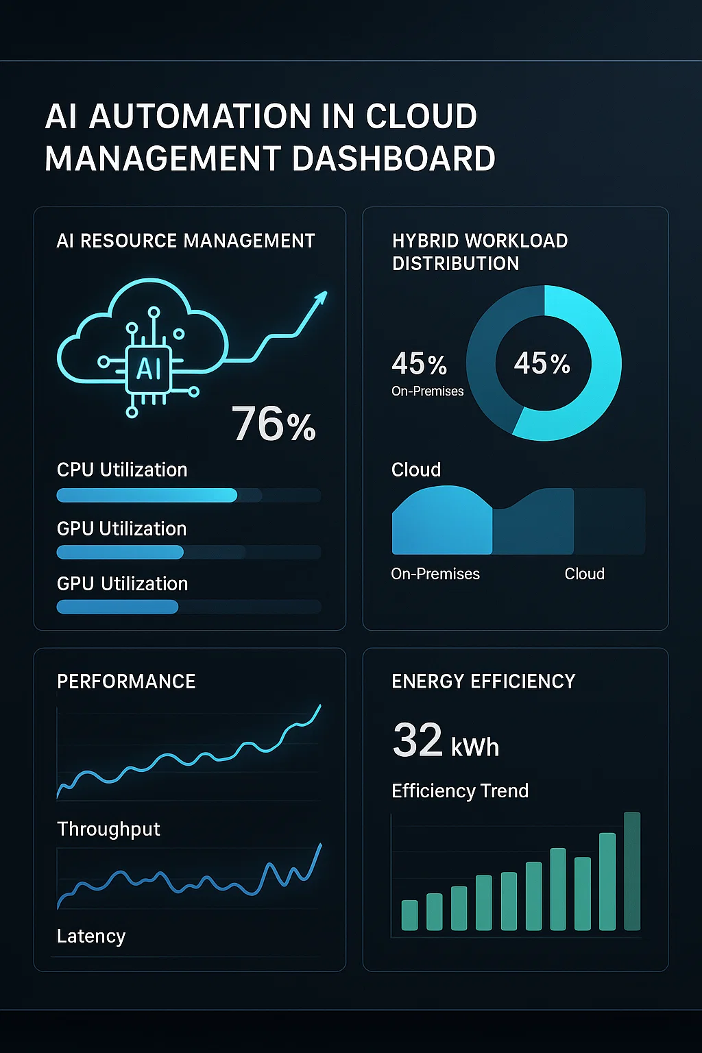 Top Cloud Computing Updates Transforming 2025 3 Technical dashboard showing AI-driven resource optimization in a cloud environment