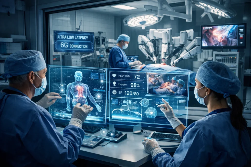 Example of 6G technology enabling remote robotic surgery