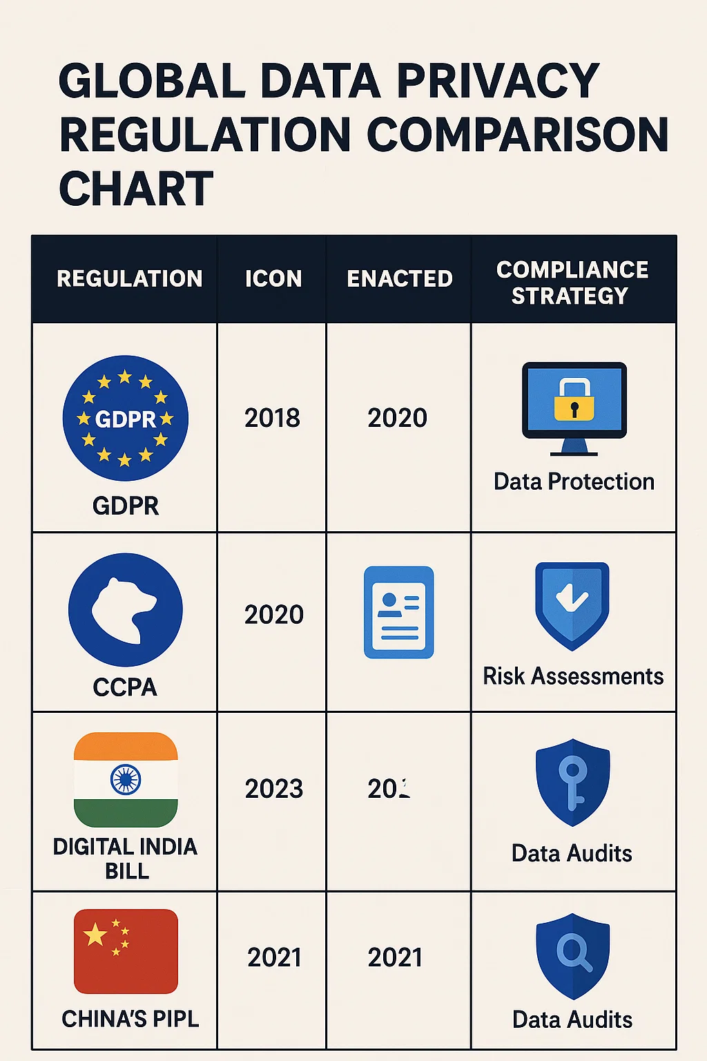 Global Data Privacy Regulation Comparison Chart