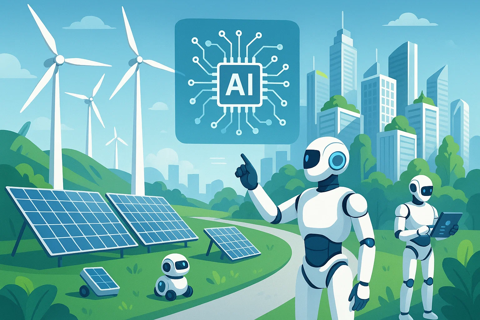 How AI Supports Sustainable Tech for a Green Future 1 AI technology supporting sustainable development in a clean, green future