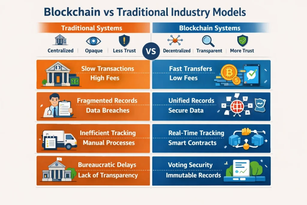 Blockchain vs Traditional Industry Models