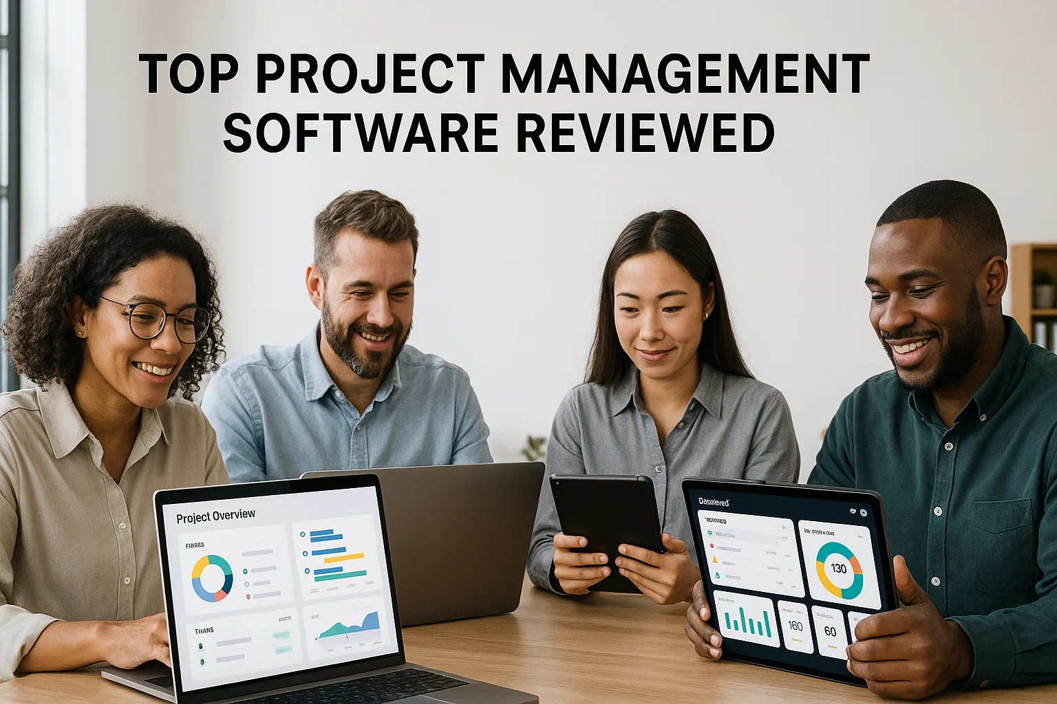 Team using top project management software to plan projects