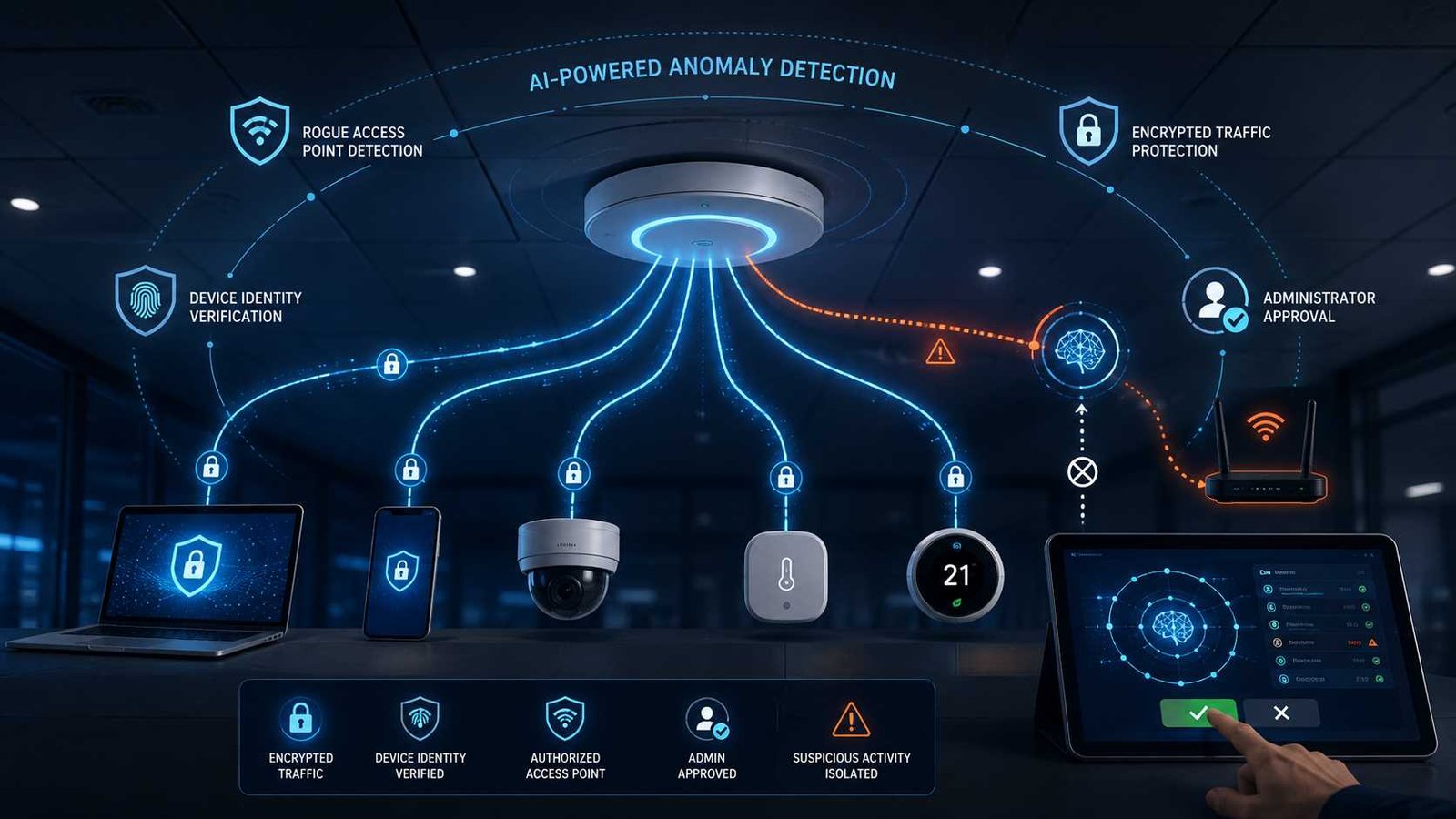 The Role of AI in Enhancing Wireless Network Performance in 2026 5 AI protects wireless network performance by detecting suspicious devices and unusual traffic patterns.