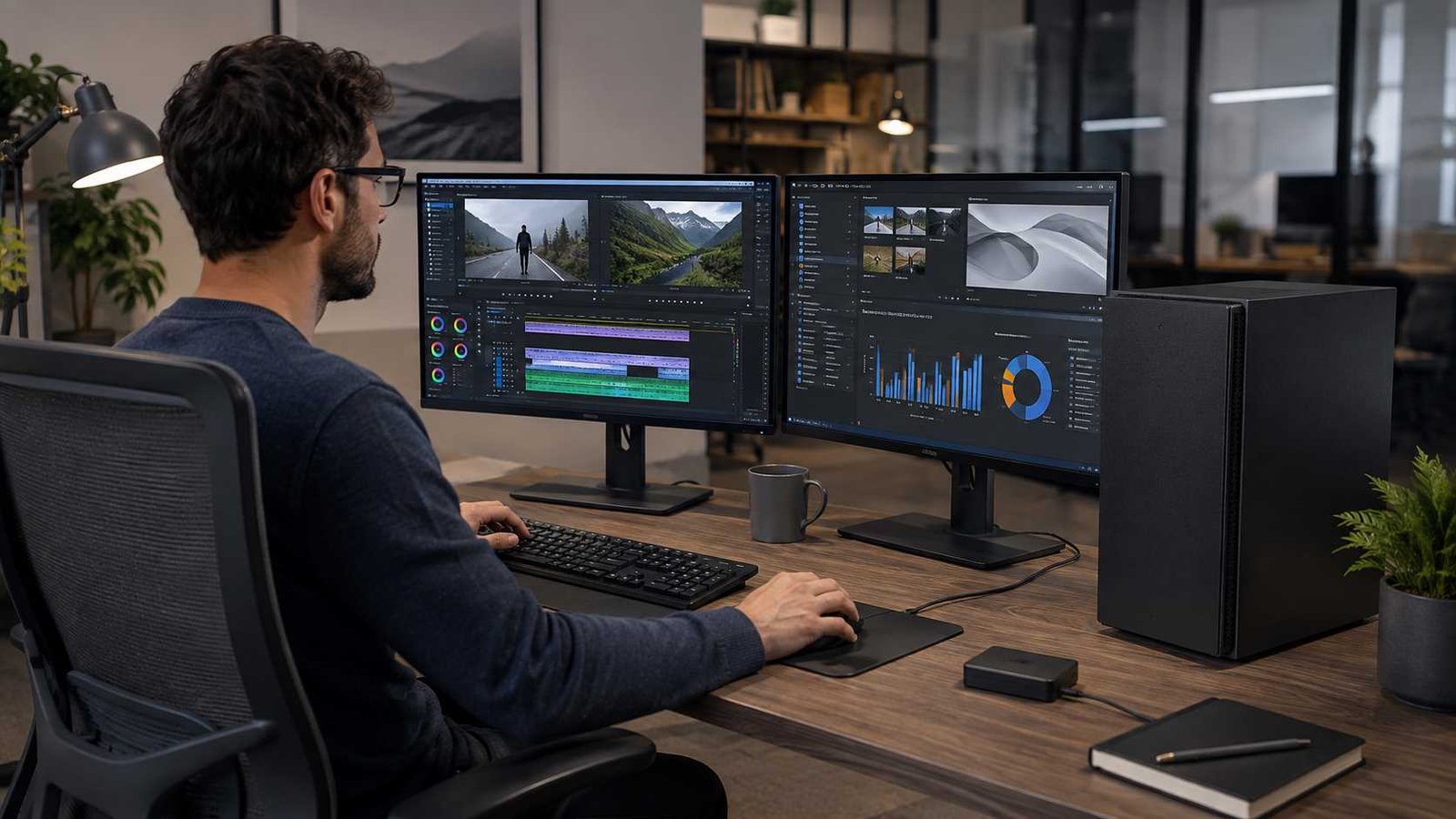 Laptop vs Desktop: Which Setup Is Right for You? 4 A desktop computer workstation used for business, creative work, and demanding software.